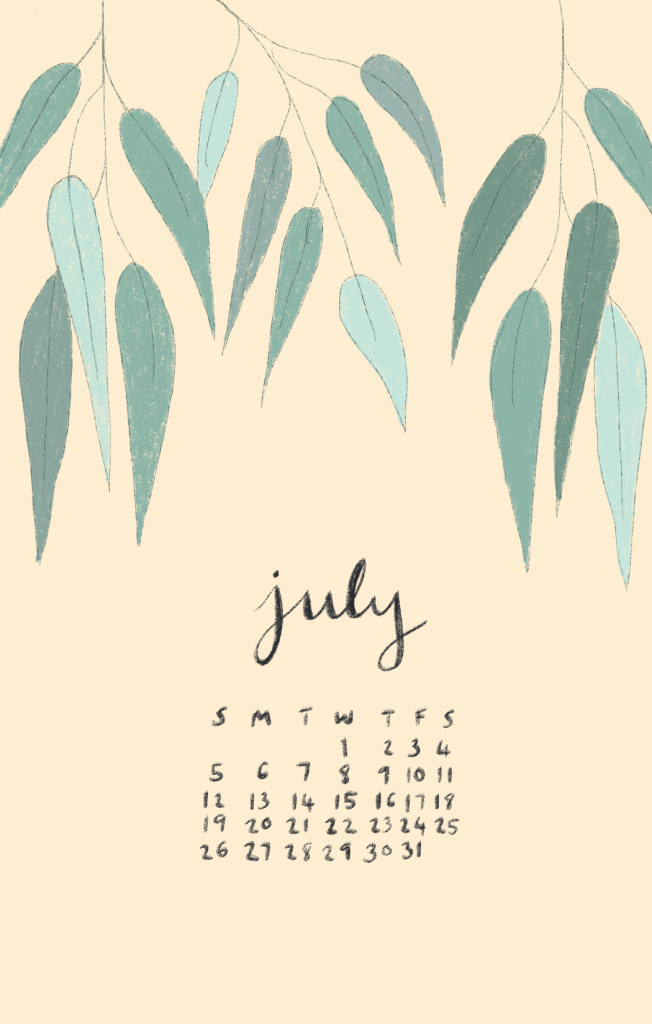 July 2020 Monthly Calendar
